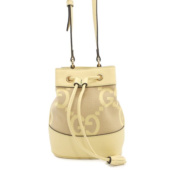 Gucci Jumbo GG Mini Bucket Shoulder Bag in Canvas and Leather (550620) - Picture 1 of 10